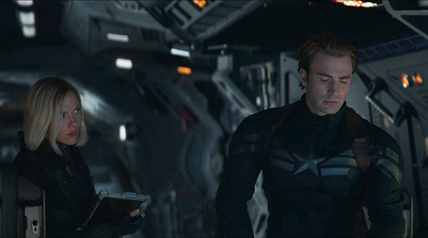 Scarlett Johansson and Chris Evans in Avengers Endgame