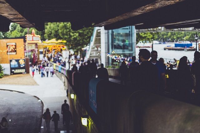 People in a big city
